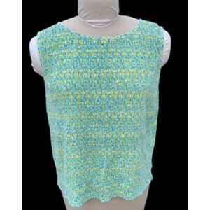 Crazy Horse Luz Claiborne Vintage Smocked Top Sleeveless Floral Sz. L